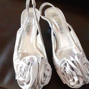 J Renee Satin Slingback Kitten Heels